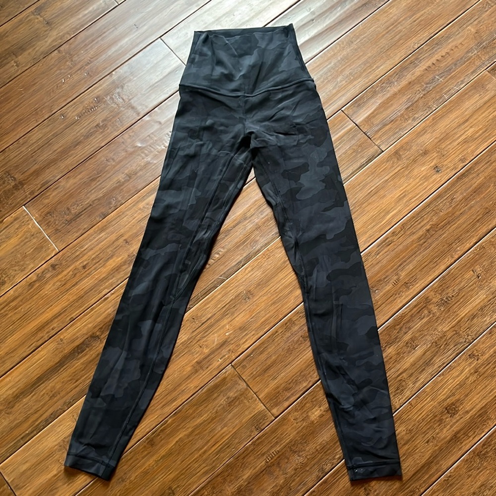 Black Lululemon camo leggings! Perfect condition
